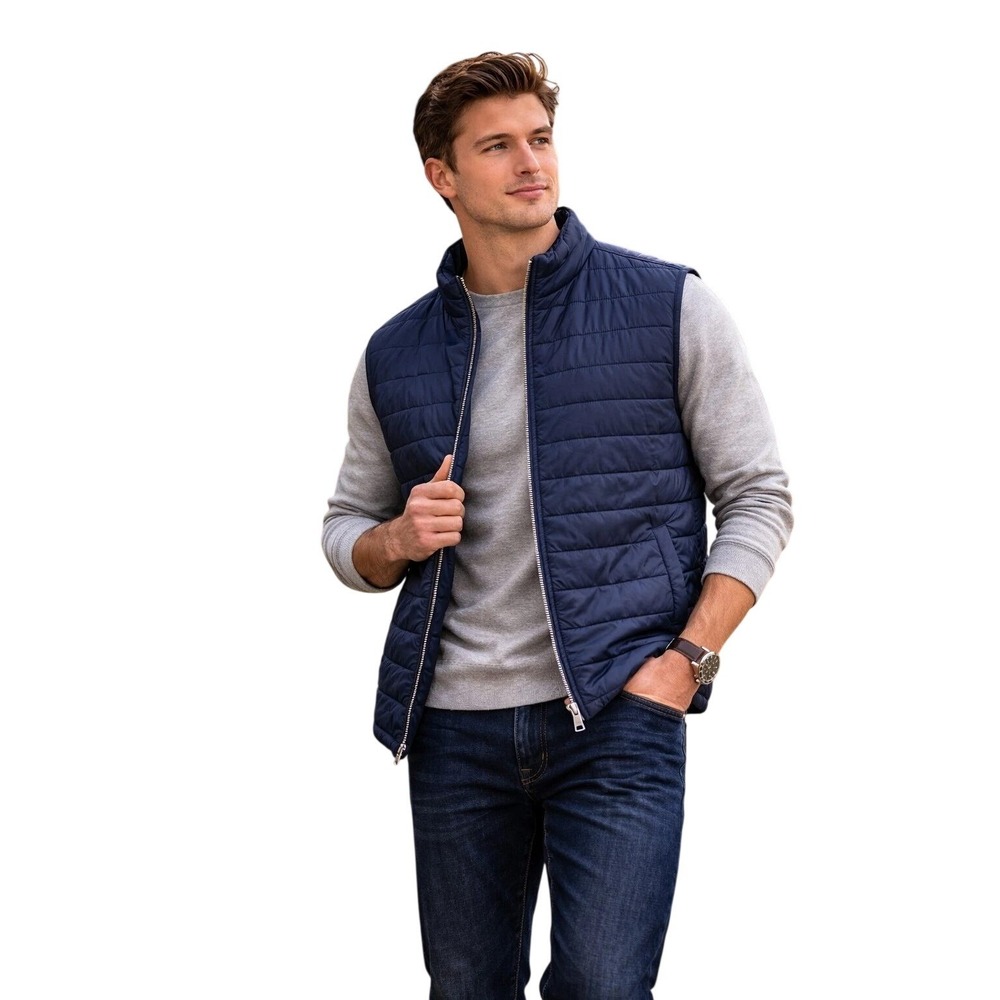 Goodfellow & Co Men's Blue Quilted Lightweight‎ Puffer Full Zip Vest Size Small